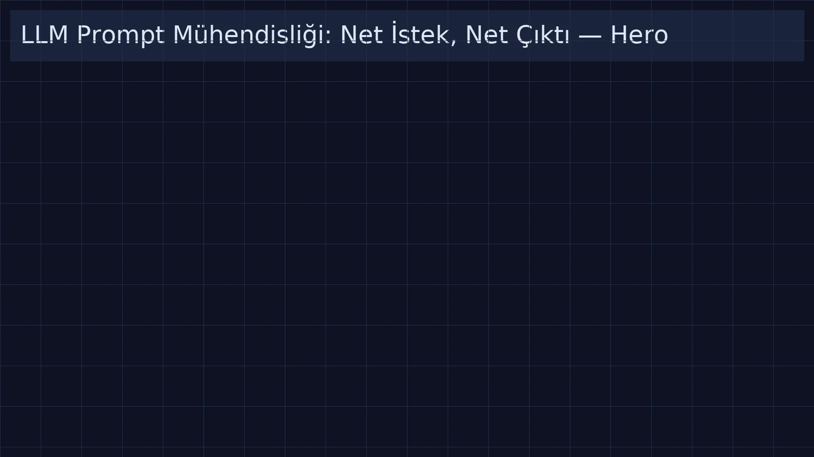 LLM Prompt Mühendisliği: Net İstek, Net Çıktı hero