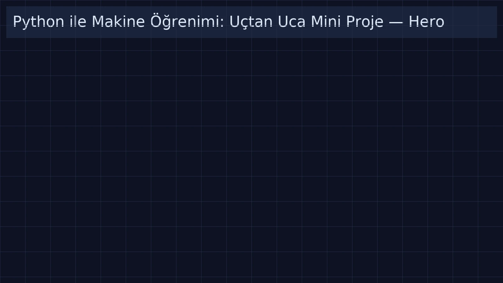 Python ile Makine Öğrenimi: Uçtan Uca Mini Proje hero